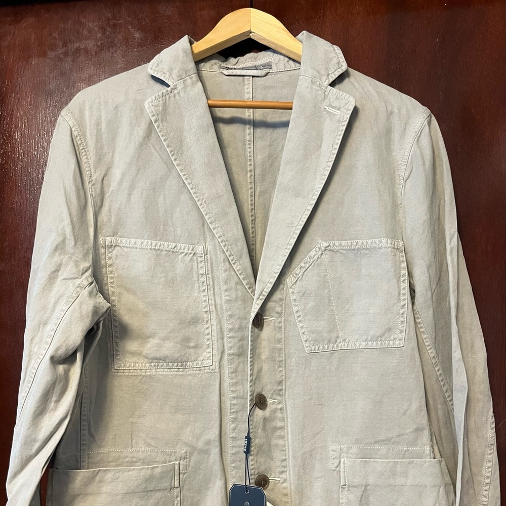 Men’s Onassis Stone Cotton Linen Blazer